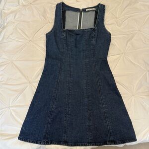 Abercrombie & Fitch Mila Squareneck Dark Blue Denim Mini Dress